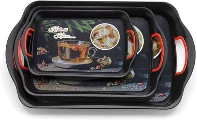 isazora Plastic Serving Tray Set (Pack of 3) Tray Serving Set(Pack of 3)