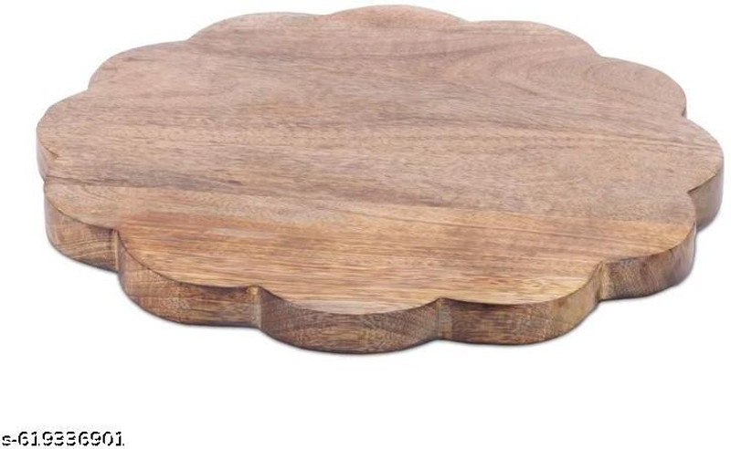 HRB Handicrafts HRB Handicrafts Wooden Serving Tray Set with Rope Handle Natural Finish Tray Serving Set(Pack of 2)
