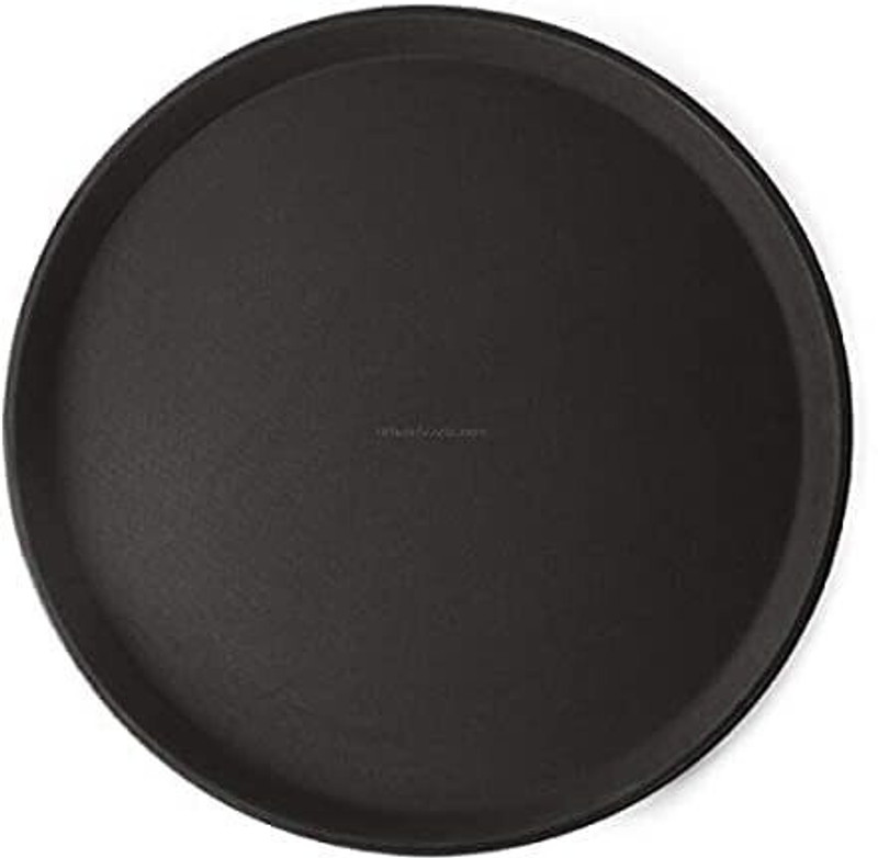 Kriti Traders Plastic Rubber Lined Bar Non-Slip Round Tray | 16 Inch Bar Tray Serving Set(Pack of 1)