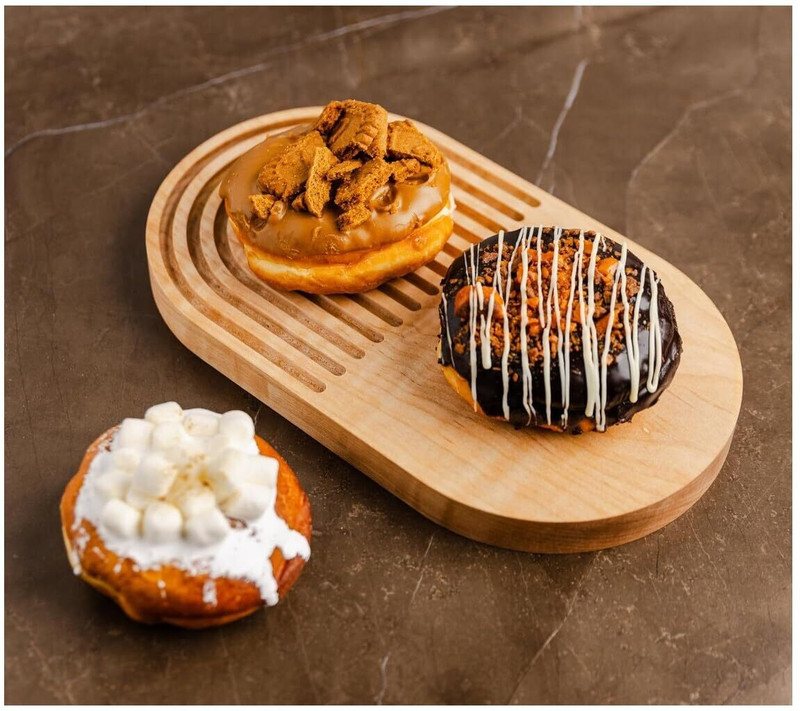 XYLPHA Polished Natural Wood Hors D'oeuvre Tray Tray Serving Set(Pack of 1)