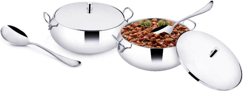 POGON Stainless Steel Suprimo Serving Set, Bowl, Spoon Serving Set(Pack of 4)