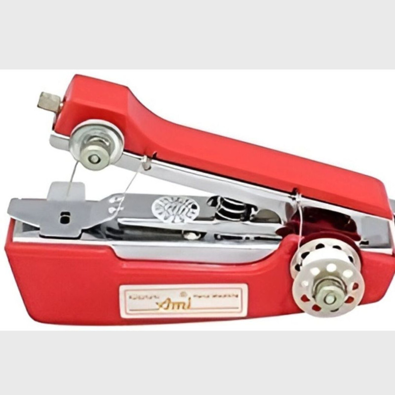 DIGSMORDEN Mini New Portable Hand Sewing Machine Stapler Silai Machine Electric Sewing Machine 2 built-in stitches 100 SPM Red