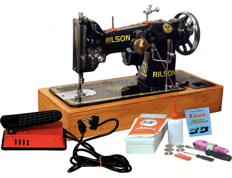Rilson MOTORIZED 130K/ZIG-ZAG SEWING MACHINE WITH WOODEN BASE AND REGULATOR Electric Sewing Machine( Built-in Stitches 0)