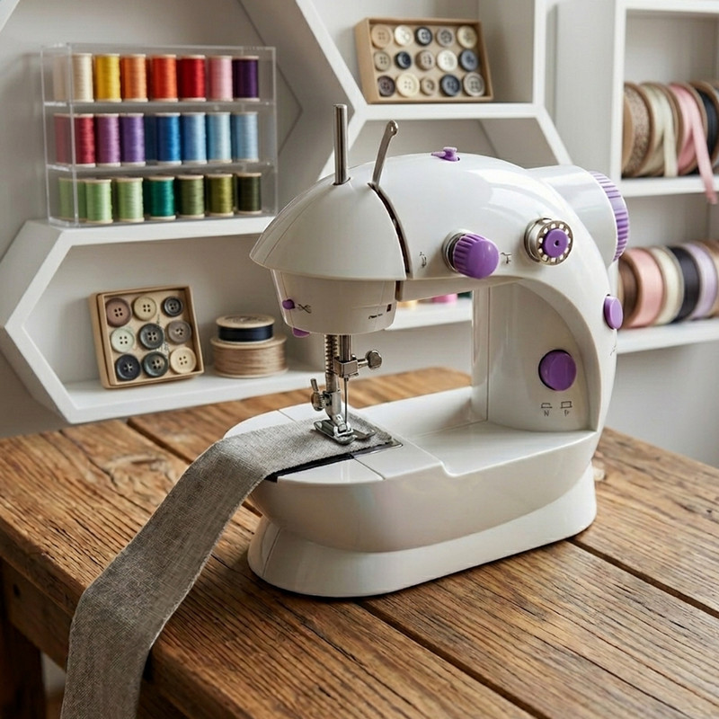 Dozy Mini Electric Sewing Machine for Dress Design | Portable Home Tailoring Electric Sewing Machine 30 built-in stitches 150 SPM Multicolor