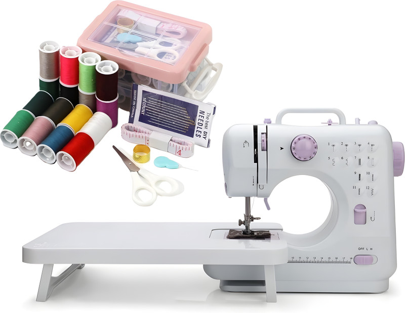 Onshoppy Portable Sewing Machine with 12 Built-in Stitches, Extension Table, Sewing Kit Electric Sewing Machine 12 built-in stitches 500 SPM Purple