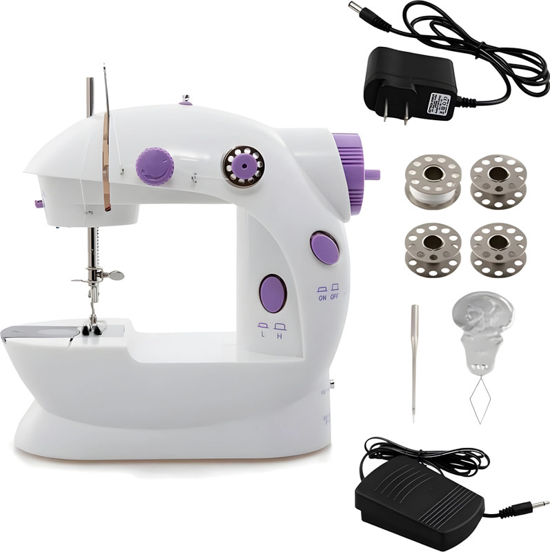 IMPLEXMART Portable & Compact 4 in 1 Mini Sewing Machine for beginners with Foot Pedal Electric Sewing Machine( Built-in Stitches 2)