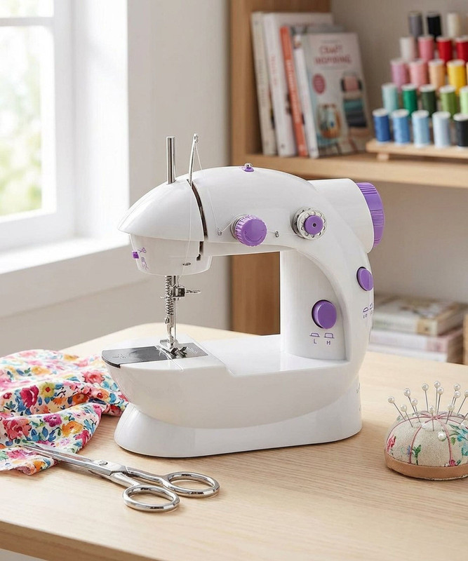 Radhe Multi Electric Mini 4 in 1 Desktop Functional Household Sewing Electric Sewing Machine( Built-in Stitches 2)