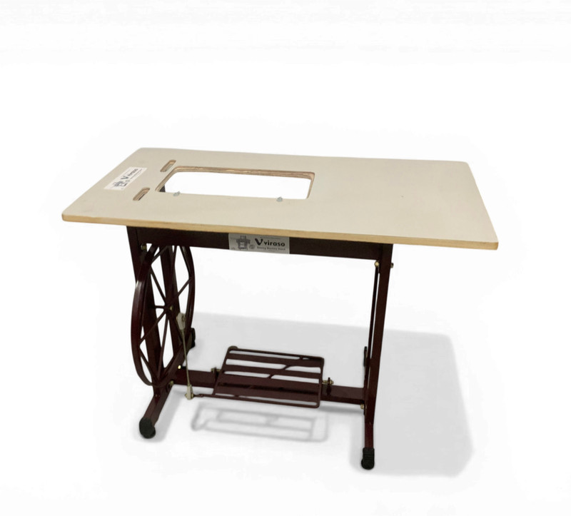 viraso Domestic Sewing machine stand with wooden table Heavy Quality with 2 strips Manual Sewing Machine( Built-in Stitches 0)