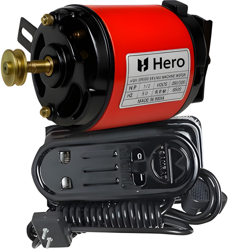 HEROLite SEWING MACHINE MOTOR Set (FULL COPPER WINDING)for Industrial & Domestic Electric Sewing Machine( Built-in Stitches 200)