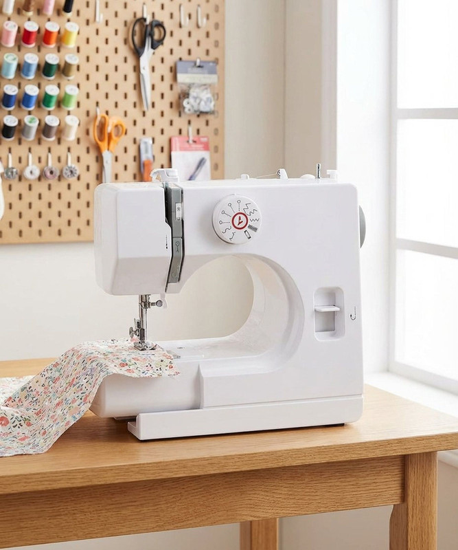 Radhe 12 Built-in Stitches Sewing Machine With 2 Speed,Reverse Sewing,Light Electric Sewing Machine( Built-in Stitches 12)
