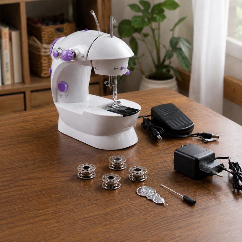 Dozy Compact Mini Sewing Machine for DIY Crafts | Electric Stitching for Home Electric Sewing Machine 30 built-in stitches 150 SPM Multicolor