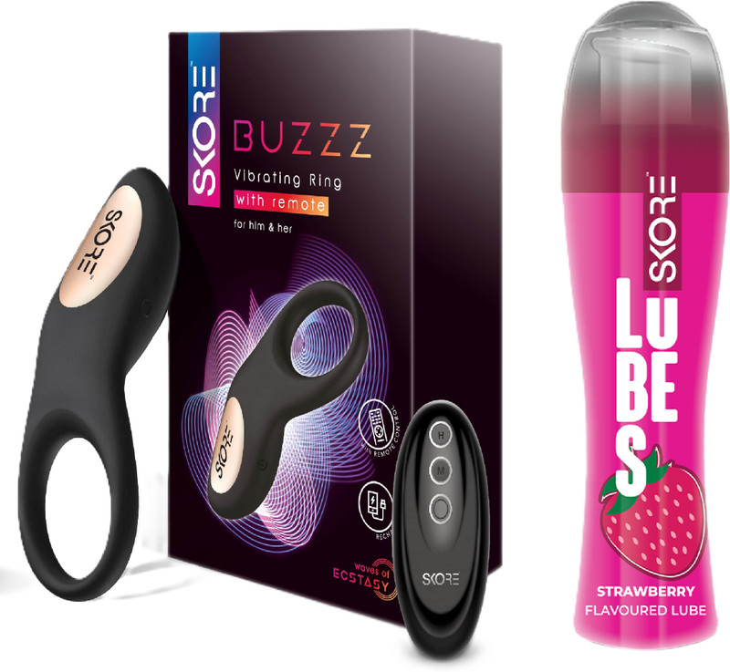 SKORE Buzzz Personal Massager with Strawberry Lube(Pack of 2 For Men & Women)
