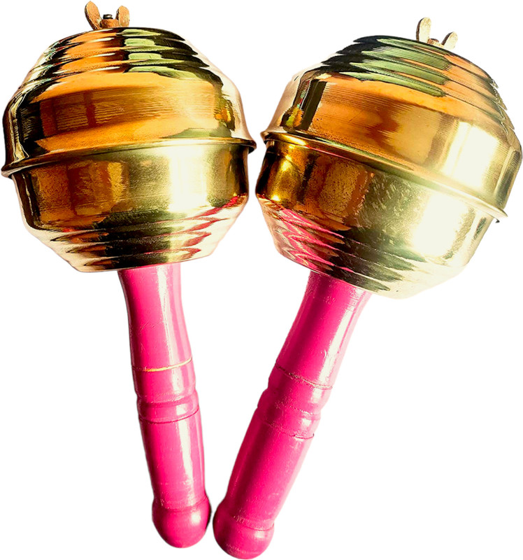 Mayur Musical Shakers Brass with Golden Polish Superior Quality Jhunjhuna Combo Set Maracas(Pack of 2)