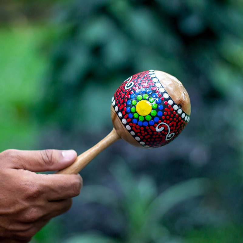 Sarveda Dot Painted Wooden Maracas Shaker Shaker Percussion(Pack of 1)