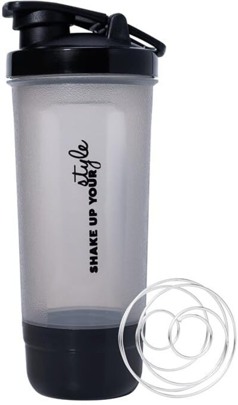 RERAT 600ML Pro Shaker Bottle BPA Free Leakproof Gym Protein Mixer Black Shaker Percussion(Pack of 1)