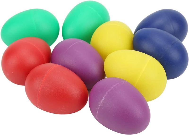 AMG Music Plastic Egg Shaker Multicolor Musical Eggs Percussion Maracas Eggs for Kids Egg Shakers(Pack of 10)