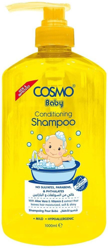 COSMO Conditioning Baby Shampoo Sulfates, Parabens,Phthalates Free Soft & Shiny(1000 ml)