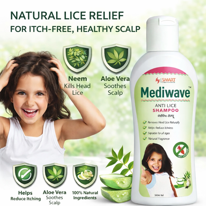 mediwave ANTI LICE TRATMENT 100% NATURAL SHAMPOO 300 ML PACK OF 6(300 ml)