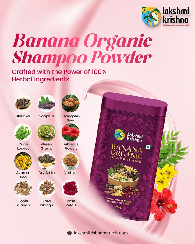 Lakshmi Krishna Banana Organic Shampoo Powder(200 g)