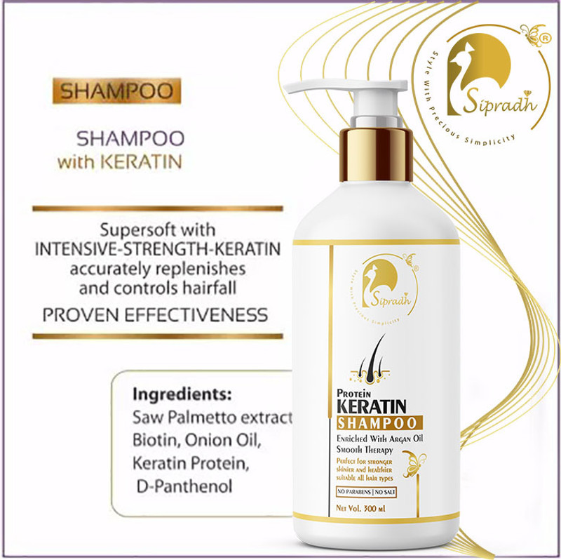 Sipradh Natural Rice Water Shampoo with Keratin for Damage Repair, Strong & Healthy Hair(300 ml)