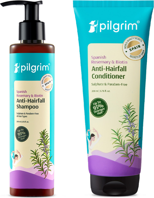 Pilgrim Spanish Rosemary & Biotin Anti-Hair fall Shampoo and Conditioner(400 ml)