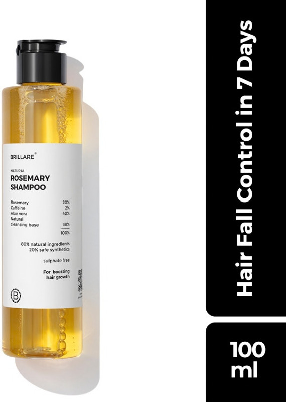 BRILLARE 6% Rosemary Shampoo with 2% Caffeine for Hair Growth & Hair Fall Control(100 ml)