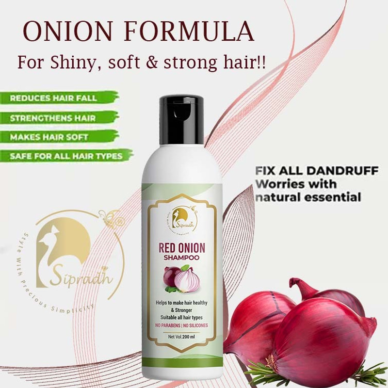 Sipradh Premium Faster RED Onion Black seed Shampoo for Hair Growth & Hair Fall Control(200 ml)