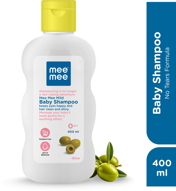 MeeMee Baby Shampoo Olive Extracts, Dermatologist Tested, Hypoallergenic, Tear Free(400 ml)