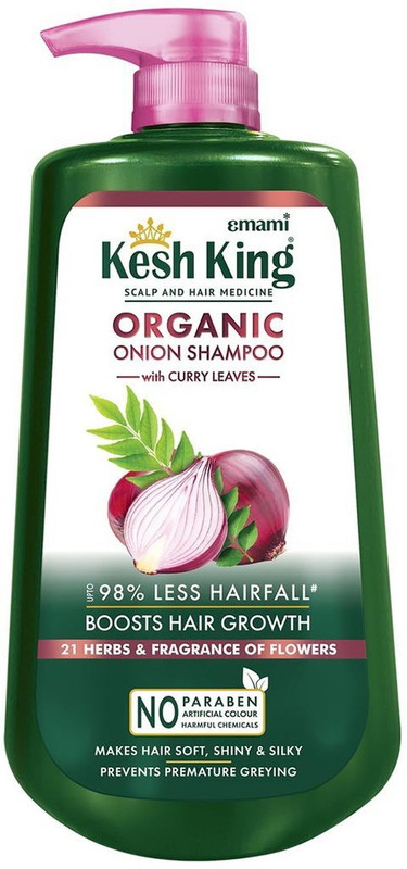 Kesh King Organic Onion Shampoo with Curry Leaves | Anti Hair Fall | Paraben Free|(1000 ml)