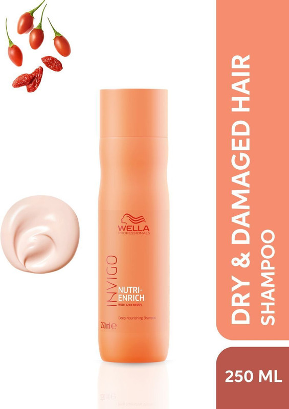 Wella Professionals Invigo Nutri Enrich Shampoo for Frizzy & Dry, Damaged Hair with Goji Berry(250 ml)