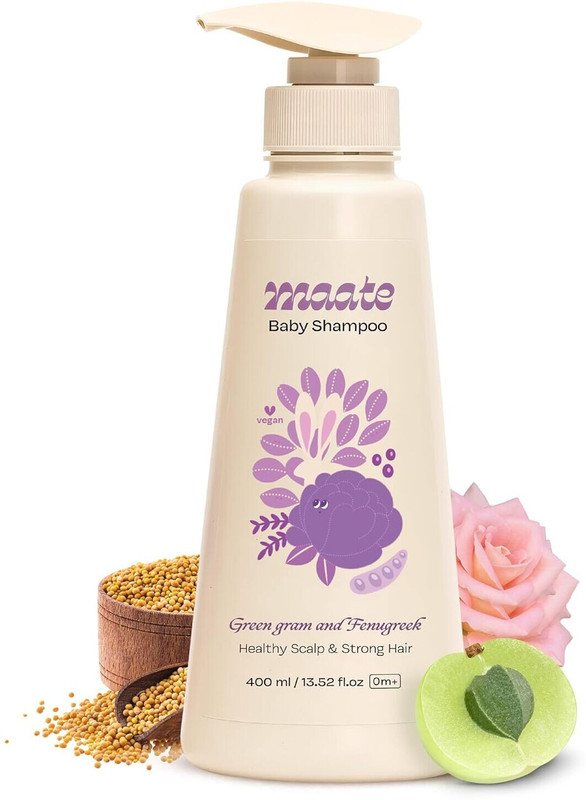 MAATE Baby Shampoo 250 ml | Nourishes Scalp & Dry Hair with Shikakai & Amla(400 ml)