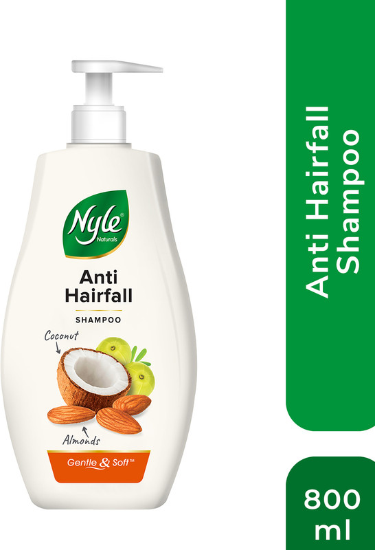 Nyle AntiHairfall Shampoo For Hairfall Control with Natural Coconut Milk,Badam & Amla(800 ml)