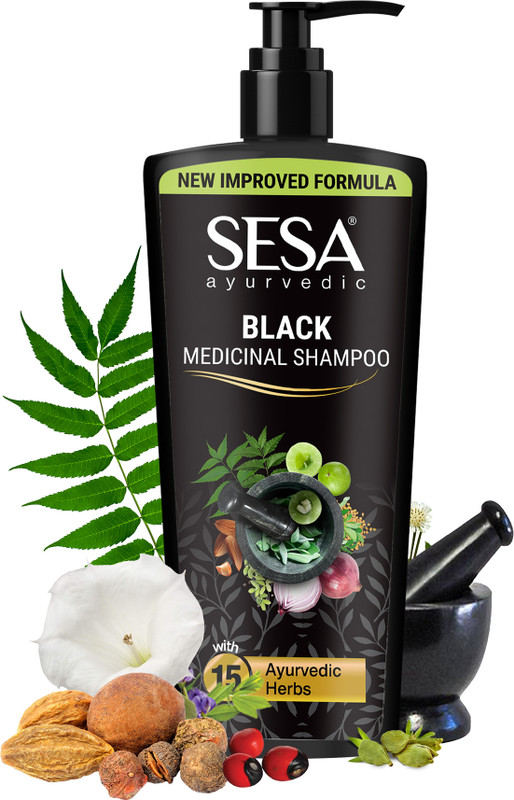 SESA Ayurvedic Shampoo for Hair Fall Control With Bhringraj and 15 Natural Herbs(500 ml)