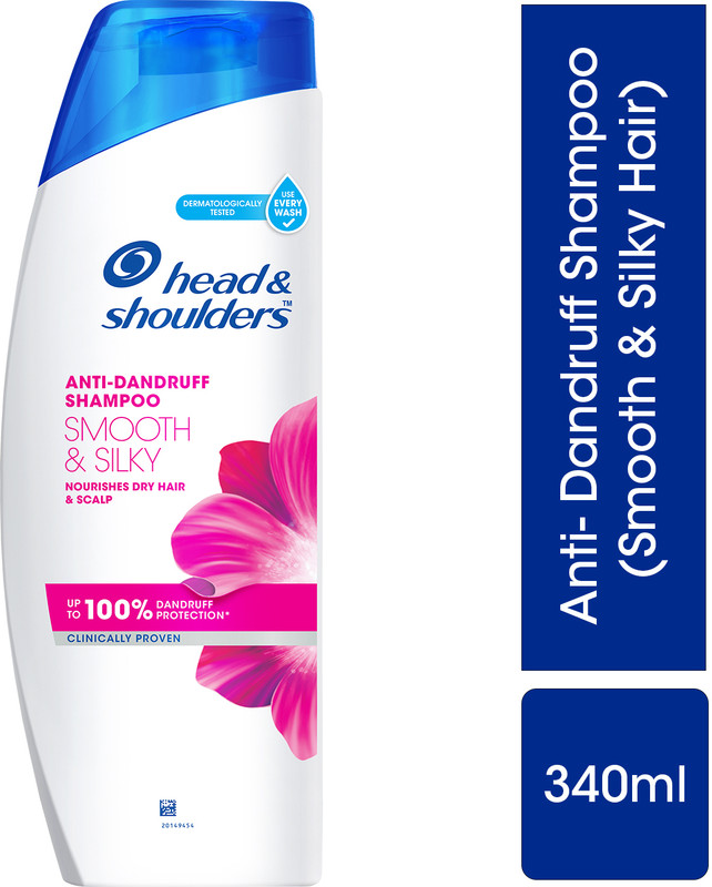 HEAD & SHOULDERS Smooth and Silky Anti-Dandruff Shampoo for All-Hair Types(340 ml)