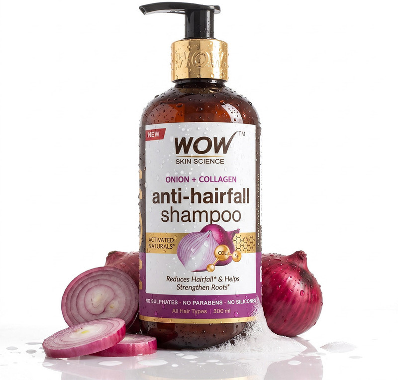 WOW SKIN SCIENCE Onion & Collagen Anti-Hairfall Shampoo | New & Improved Formulation(300 ml)
