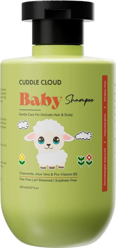 CuddleCloud Baby Shampoo pH 5.5 with Chamomile & Calendula,Organic for Delicate Scalp(150 ml)