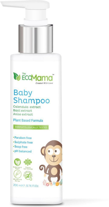 The Eco Mama Gentle Baby Shampoo - Organic & Tear-Free Formula ideal for Newborns & toddlers(200 ml)