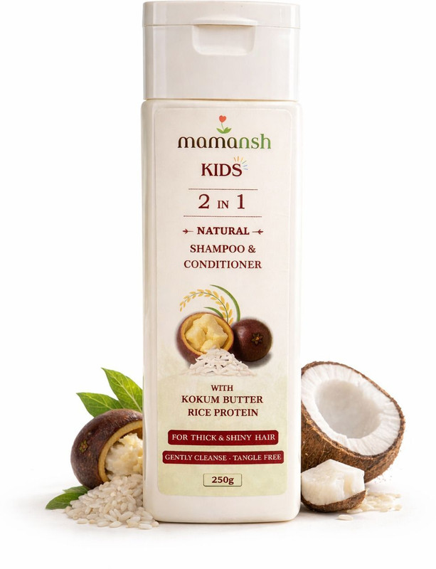 MAMANSH Kids Shampoo With Conditioner (2 in 1) | Kokum Butter & Rice Protein(250 g)