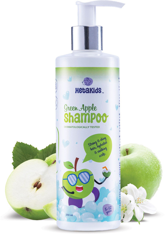 hetakids Green Apple Shampoo for Kids | 100% Natural Sulfate & Parabens free Shampoo(250 ml)