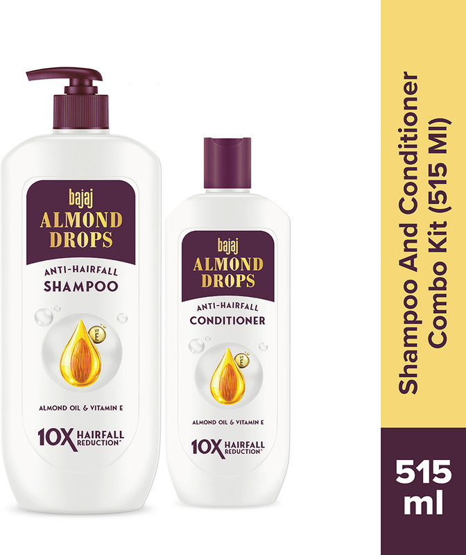 BAJAJ Almond Drops Anti Hairfall Shampoo and Conditioner Combo Kit(515 ml)