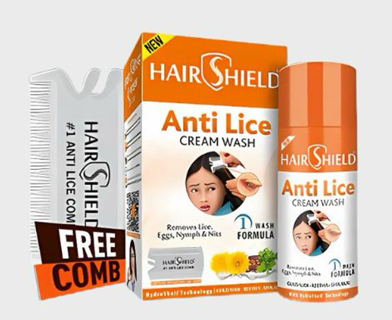 HAIRSHIELD ANTI LICE CREAM WASH KILLS LICE NYMPHS 1 WASH FORMULA | PACK OF 1x30ml(30 ml)