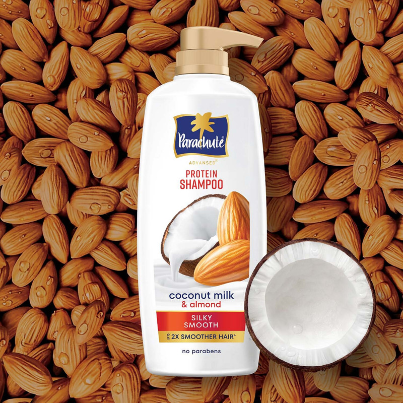 Parachute Advansed Silky Smooth Protein Shampoo Up to 2X Smoother Hair Coconut Milk & Almond(650 ml)