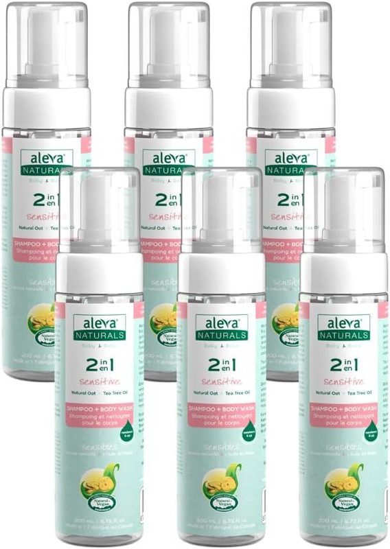 Aleva Naturals 2 in 1 Baby Shampoo and Body Wash Organic Shampoo Canadian Self Foaming(200 ml)