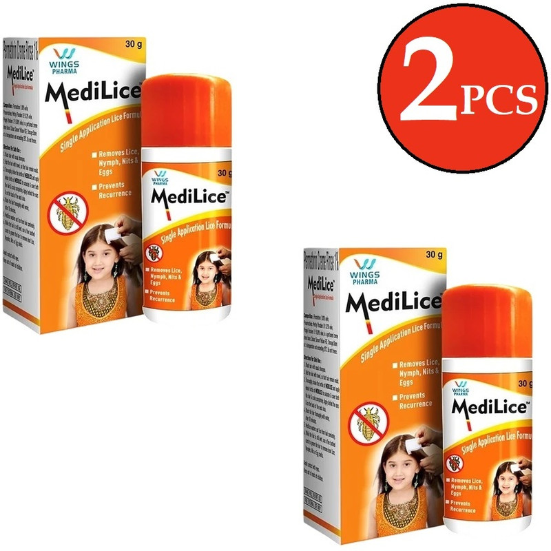 WINGS PHARMA Medilice Removes Lice Eggs in Kids Men & Women Prevents Recurrence 2x30ML(60 ml)