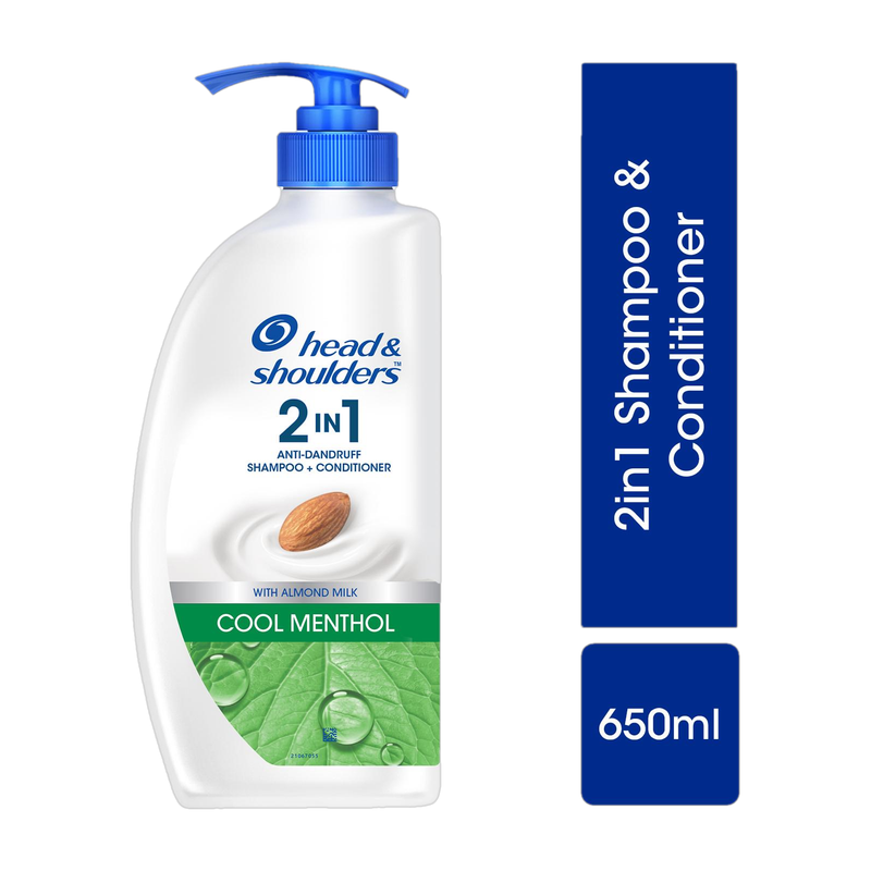 HEAD & SHOULDERS Cool Menthol 2-in-1 Anti-Dandruff Shampoo + Conditioner for All-Hair Types(650 ml)