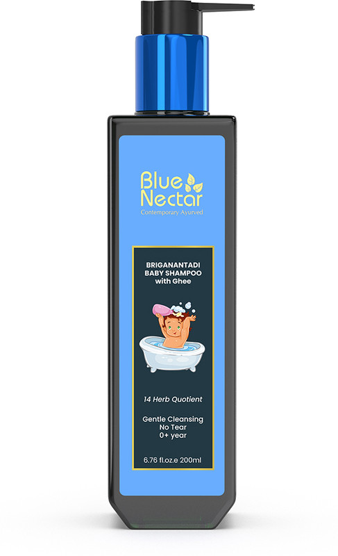 Blue Nectar Baby Shampoo with Natural Ghee for Gentle Cleansing, 0+ Year for Sensitive Skin(200 ml)