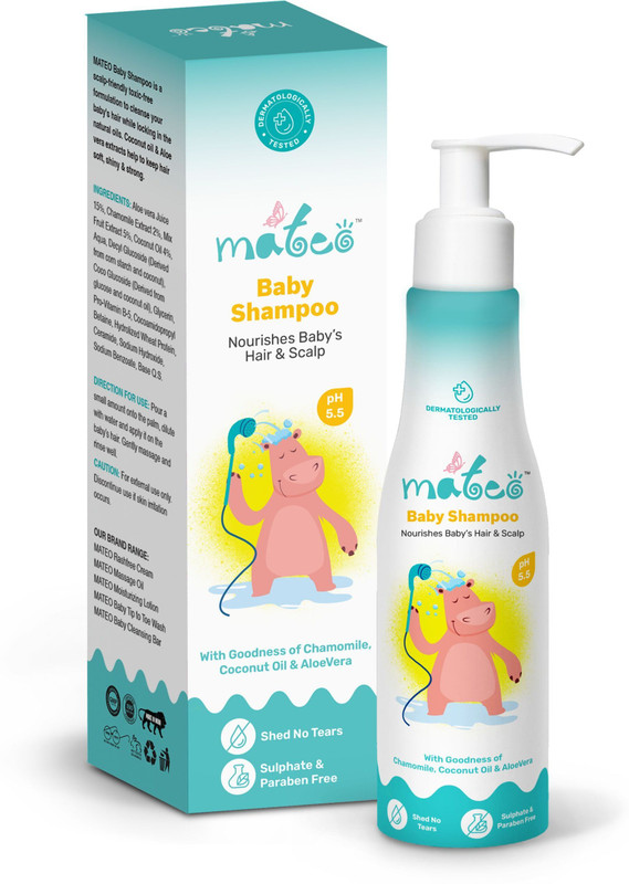 MATEO Baby shampoo Tear Free Gentle Baby Shampoo,Organic Gentle Bath Wash & Shampoo(200 ml)