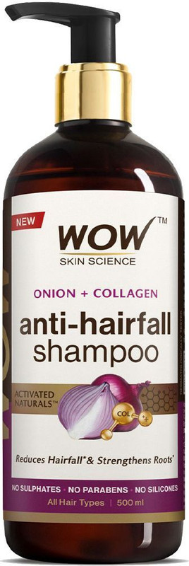 WOW SKIN SCIENCE Onion & Collagen Anti-Hairfall Shampoo | New & Improved Formulation(500 ml)