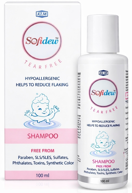 Sofidew Baby Shampoo | Tear-free | Hypoallergenic | Helps To Reduce Flaking(100 ml)