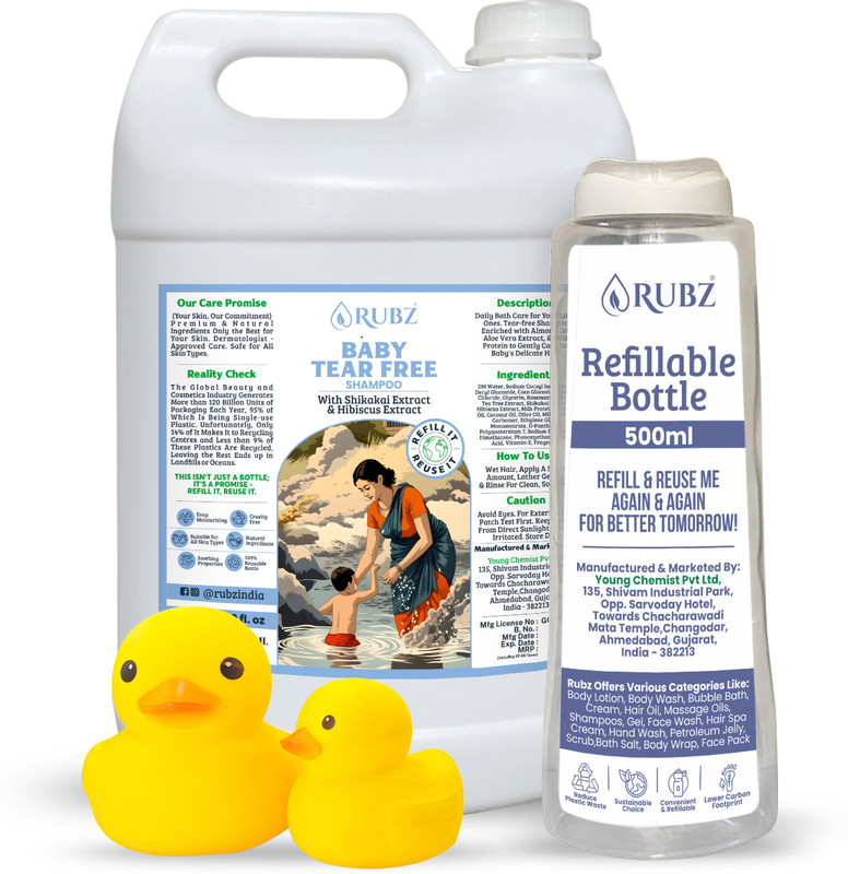 Rubz Baby Shampoo | No Tears Shampoo Formula | Mild & Gentle Cleanser(5 L)